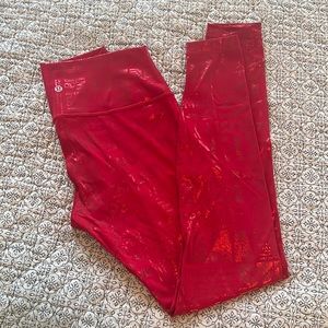Limited Edition Red Lululemon Wunder Under Leggings